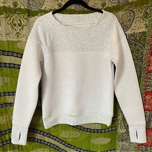 Athleta Fuse 2-Tone Gray Colorblock Scuba Sweatshirt Size Extra Small